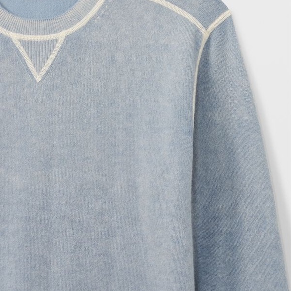 Club Monaco Mens Long Sleeve 100% Cashmere Pullover Sweater Sz S Heathered Blue - Picture 5 of 10